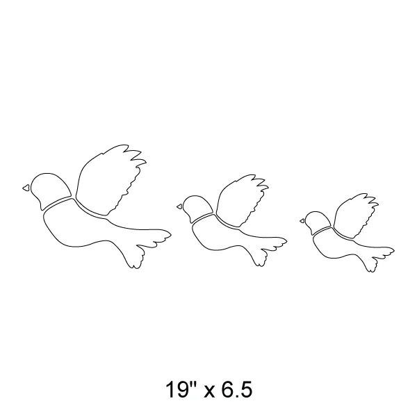 Flying Bird Trio Stencil