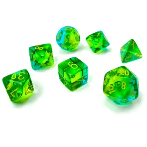 Gemini Polyhedral Translucent Green-Teal/yellow 7-Die Set