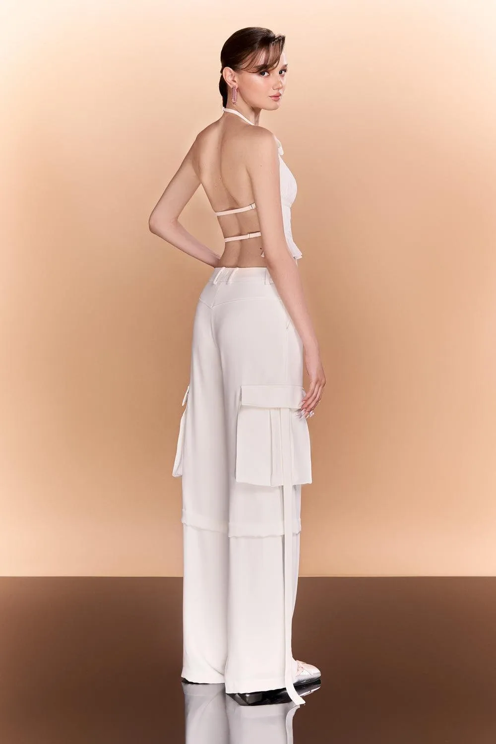 Genesis Gathered Halter Neck Chiffon Top