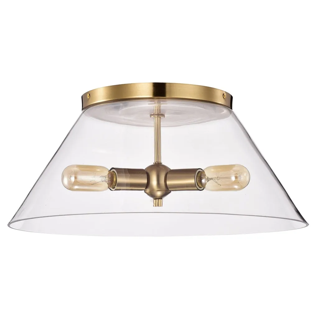 GLASS DOVER 3 LIGHT LARGE FLUSH