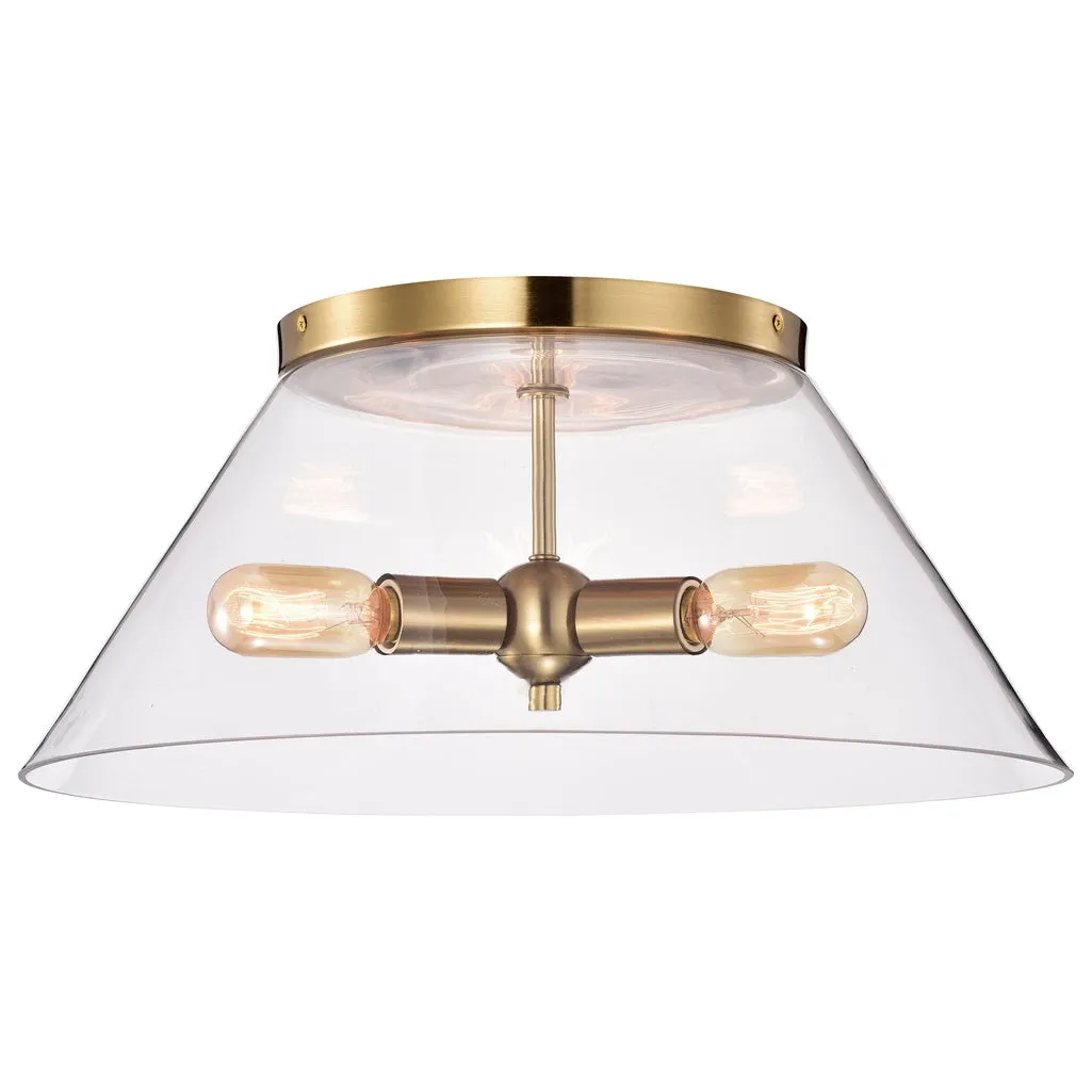 GLASS DOVER 3 LIGHT LARGE FLUSH