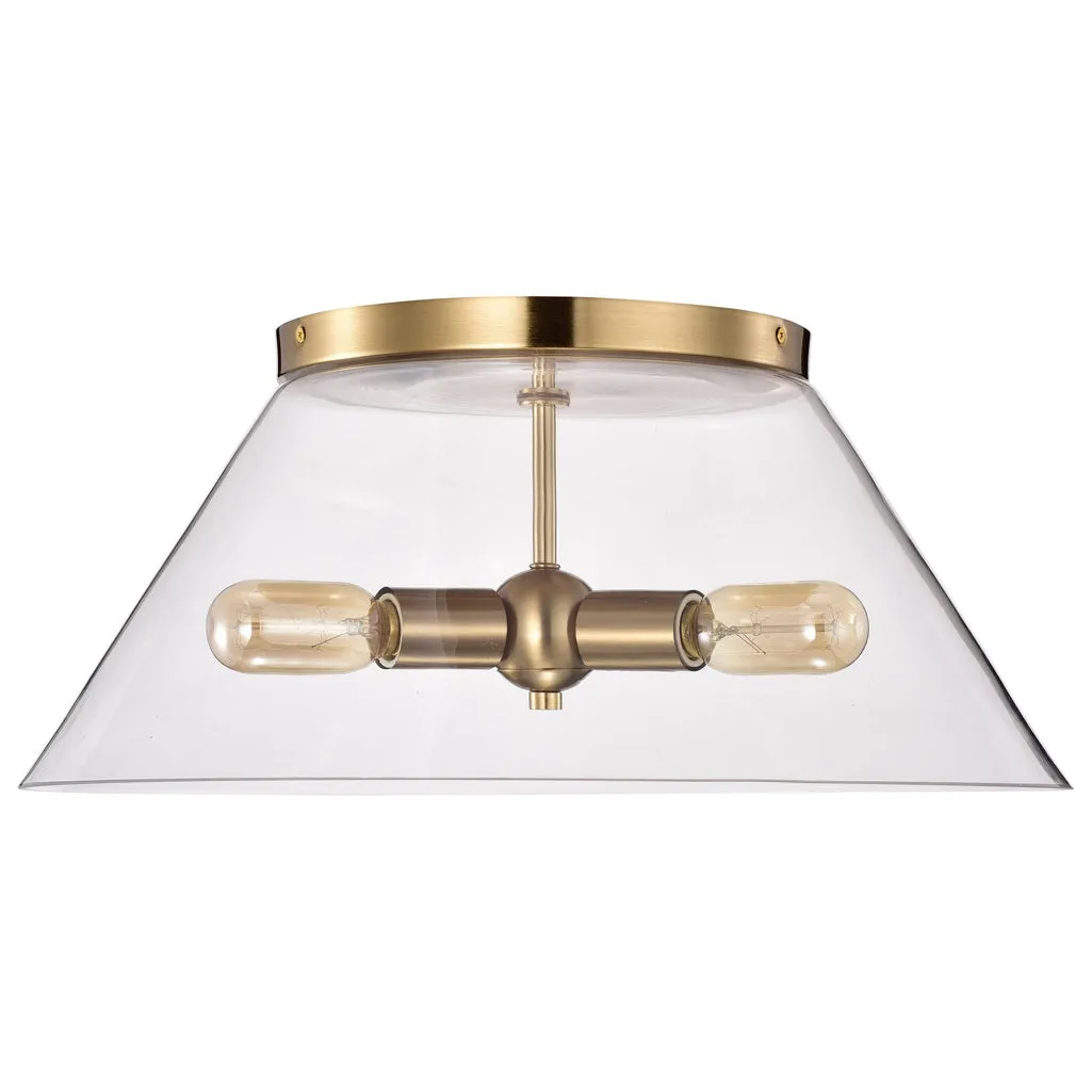 GLASS DOVER 3 LIGHT LARGE FLUSH