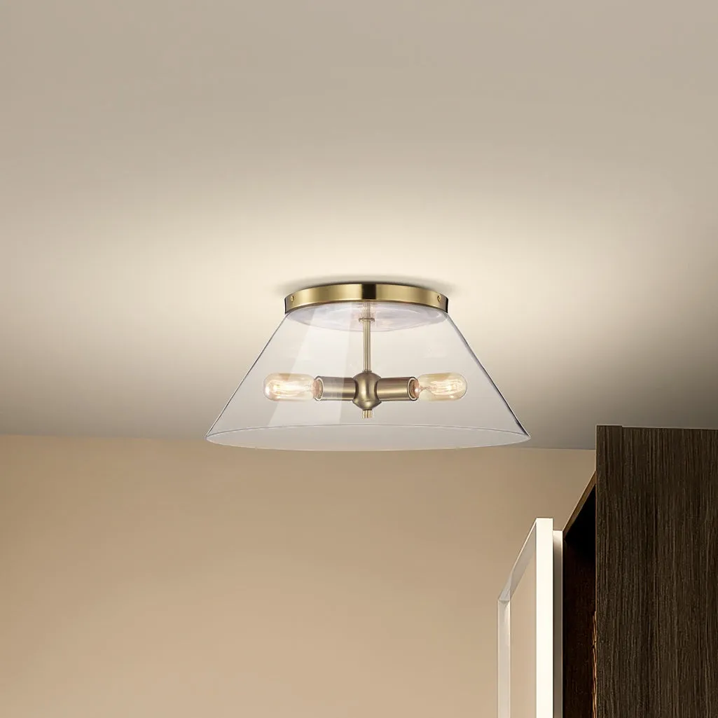 GLASS DOVER 3 LIGHT LARGE FLUSH