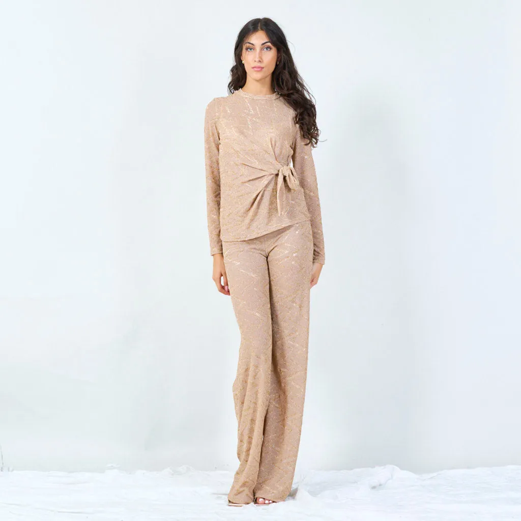 Glitter zigzag wide-leg pants wholesale