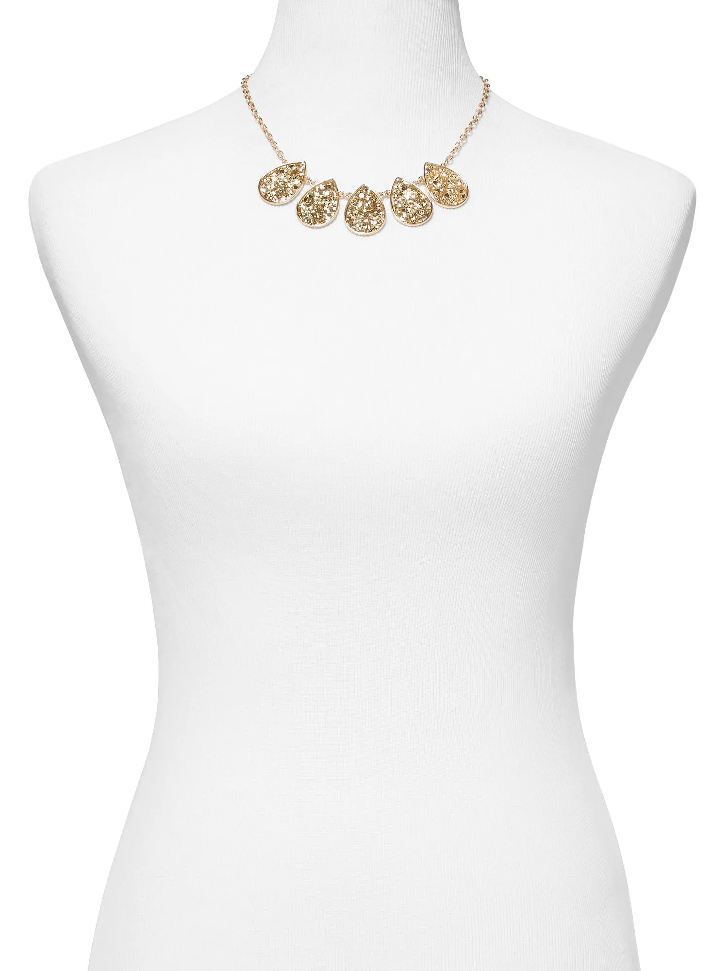Goldtone Sequin Statement Necklace
