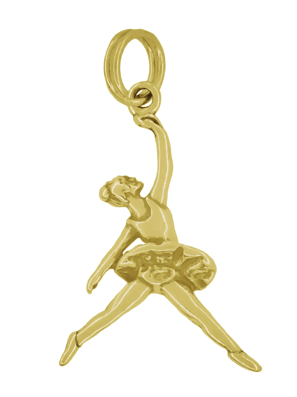 Graceful Arabesque Ballerina Charm in 14 Karat Gold