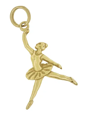 Graceful Arabesque Ballerina Charm in 14 Karat Gold