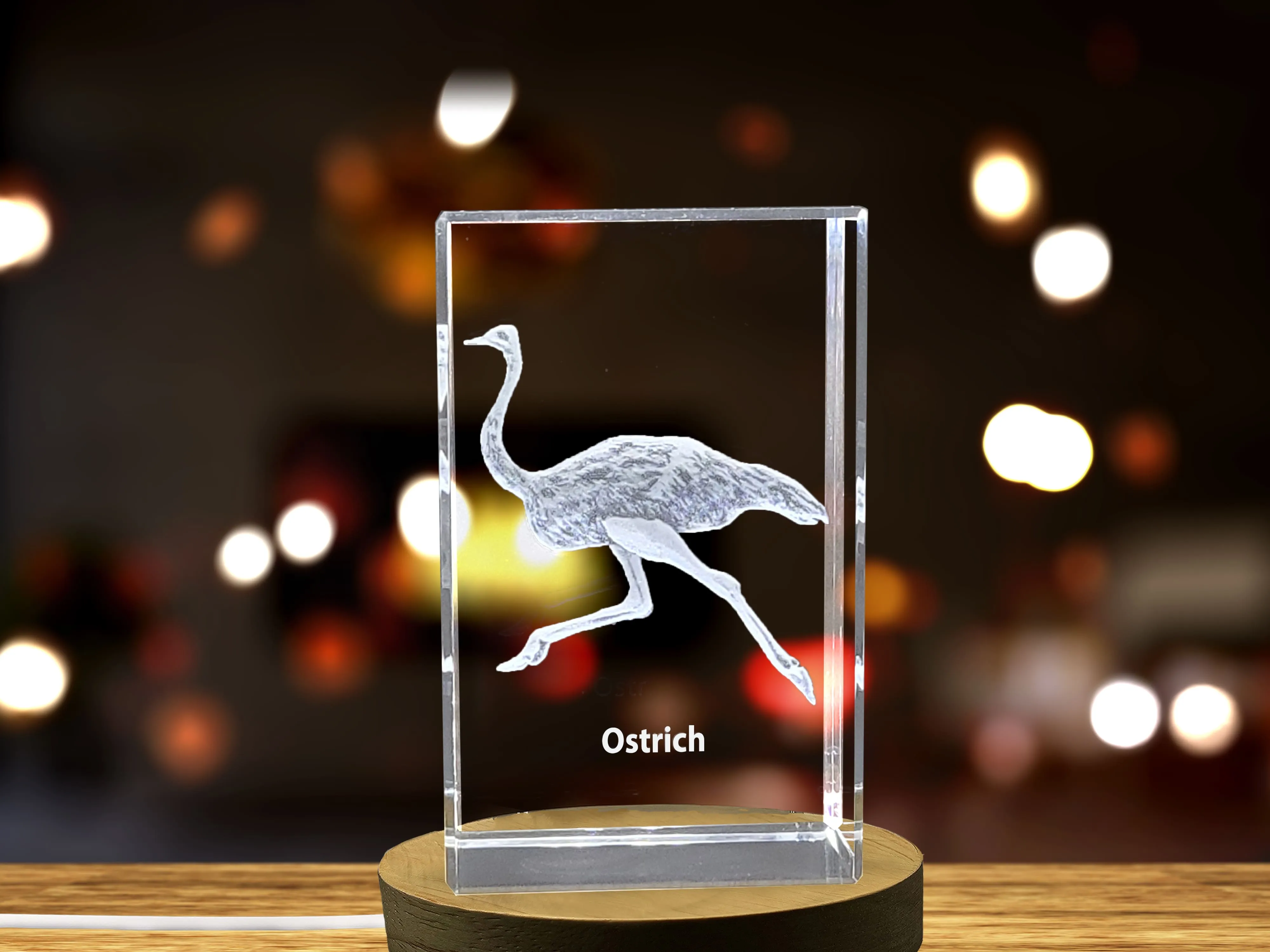 Graceful Ostrich Crystal Carvings | Exquisite Gems Etched with Fleet-Footed Ratites