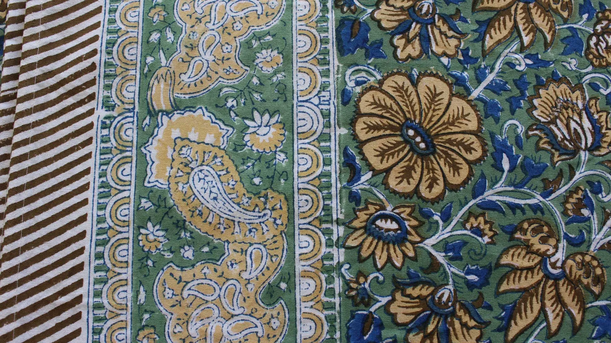 Hand Block Print India Table Cloth 60 x 90 Inches 100% Cotton Table Cover Floral Print