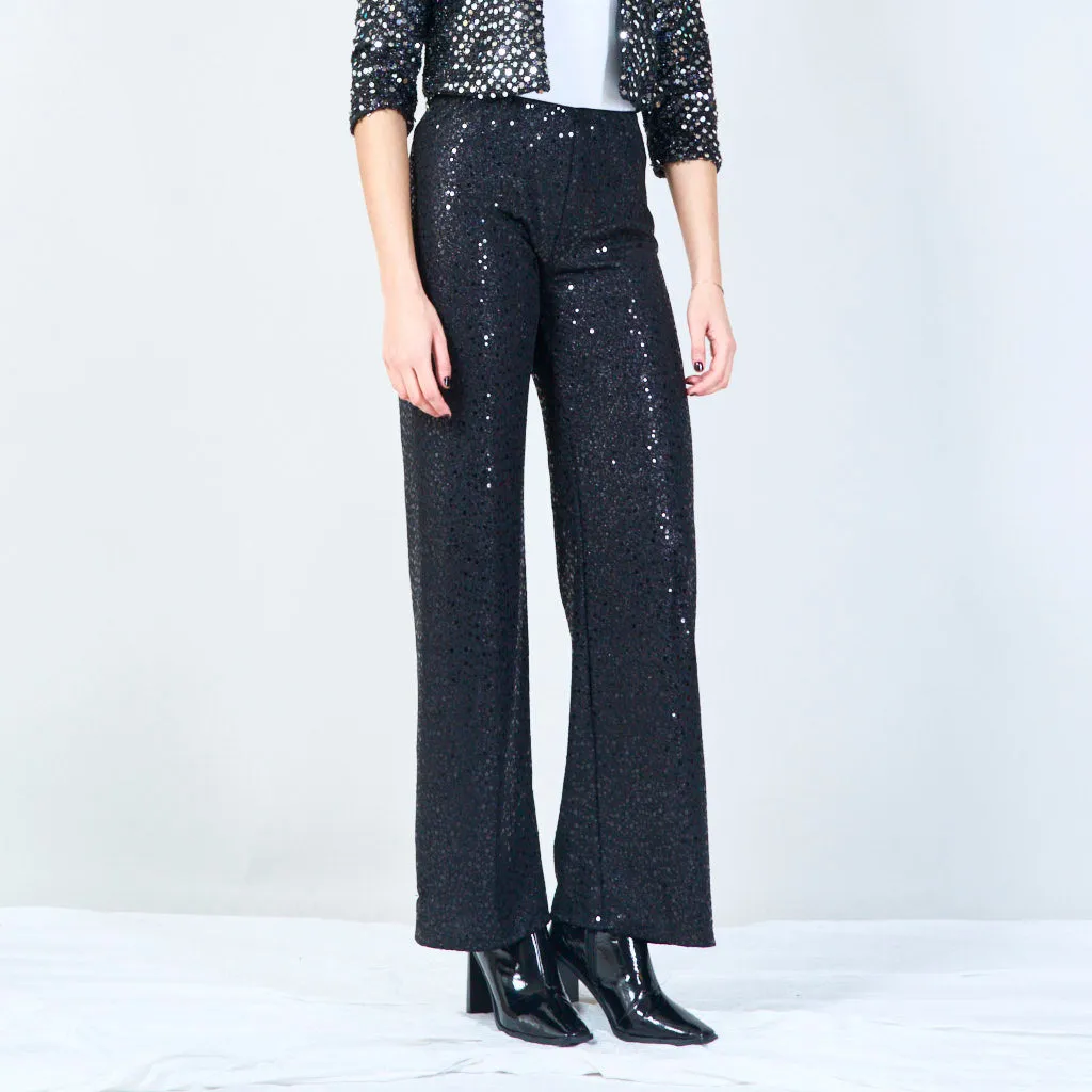 High-waisted sequin flare pants wholesale