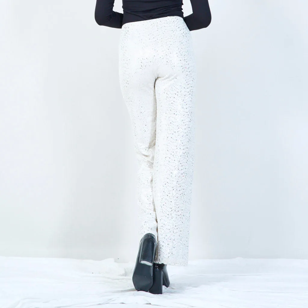 High-waisted sequin flare pants wholesale