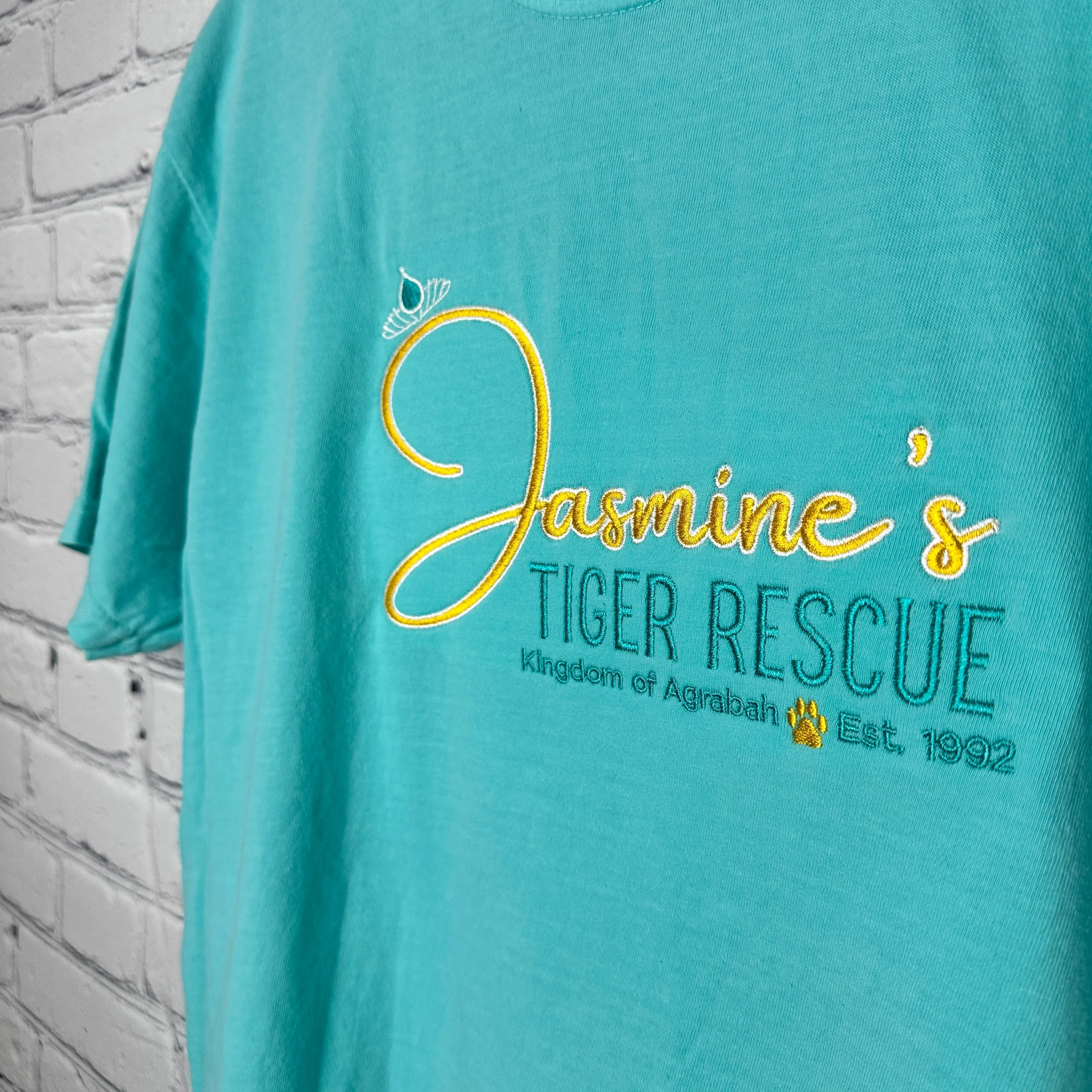 Jasmine's Tiger Rescue on Splendid Blue Tee