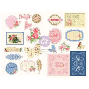 Julie Nutting Frayed Denim Chipboard Stickers 21/Pkg*