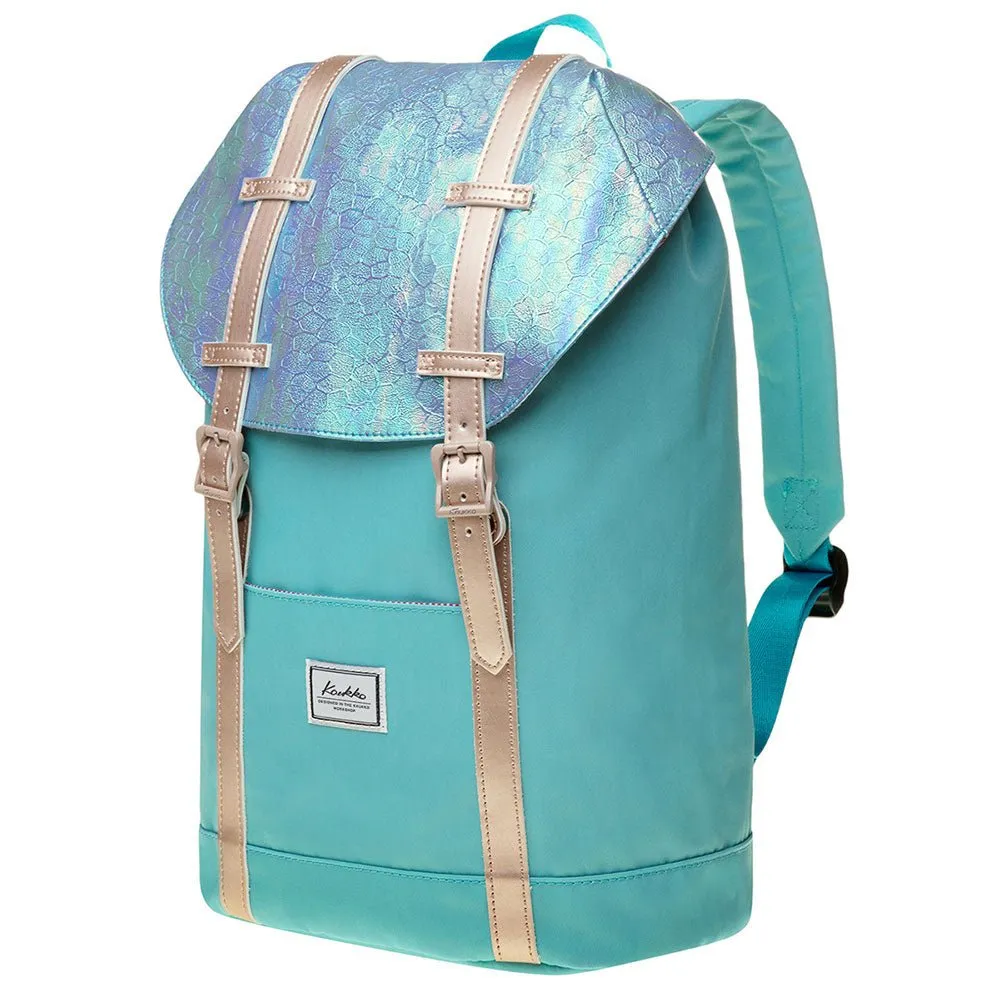 KAUKKO Travel Casual Rucksack Laptop Daypack, EP6-11 ( Blue Green / 11.8L )