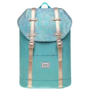 KAUKKO Travel Casual Rucksack Laptop Daypack, EP6-11 ( Blue Green / 11.8L )