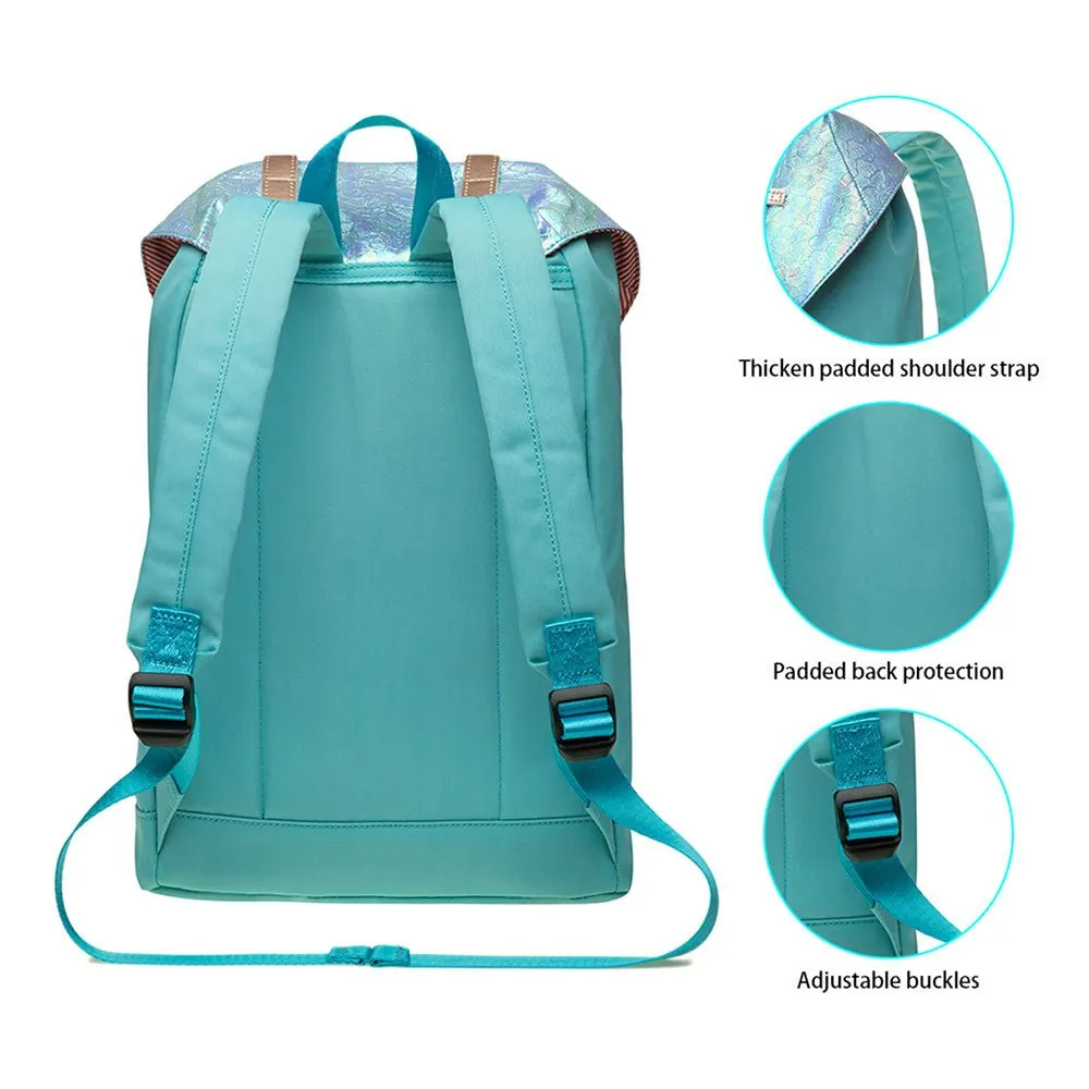 KAUKKO Travel Casual Rucksack Laptop Daypack, EP6-11 ( Blue Green / 11.8L )