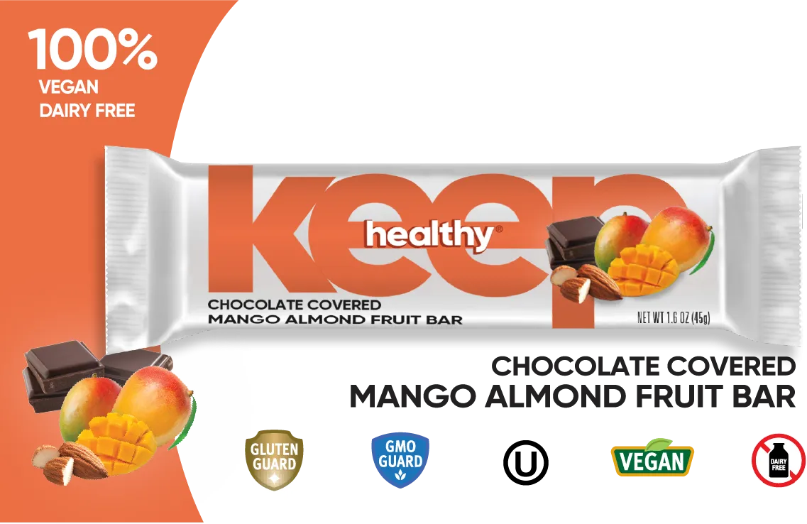 Keep Healthy Chocolate Covered Fruit & Nut Bar Variety Pack - 16 Individually Wrapped Bar Sampler Variety Pack