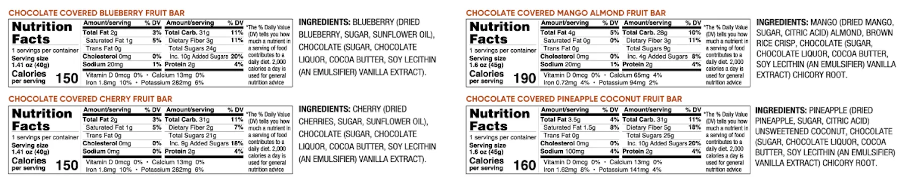 Keep Healthy Chocolate Covered Fruit & Nut Bar Variety Pack - 16 Individually Wrapped Bar Sampler Variety Pack