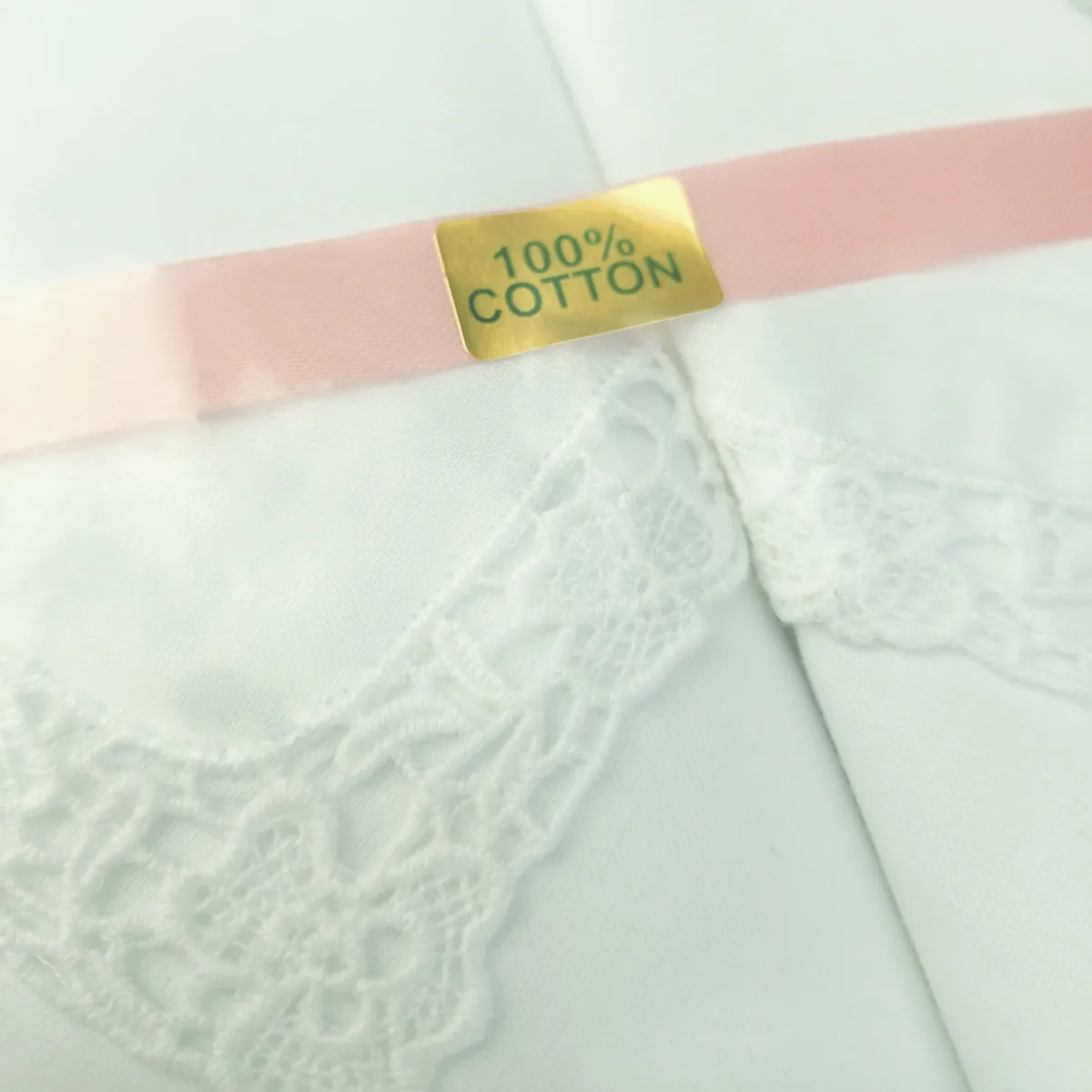 Ladies Cotton Lace Corner Handkerchief - Set of 2