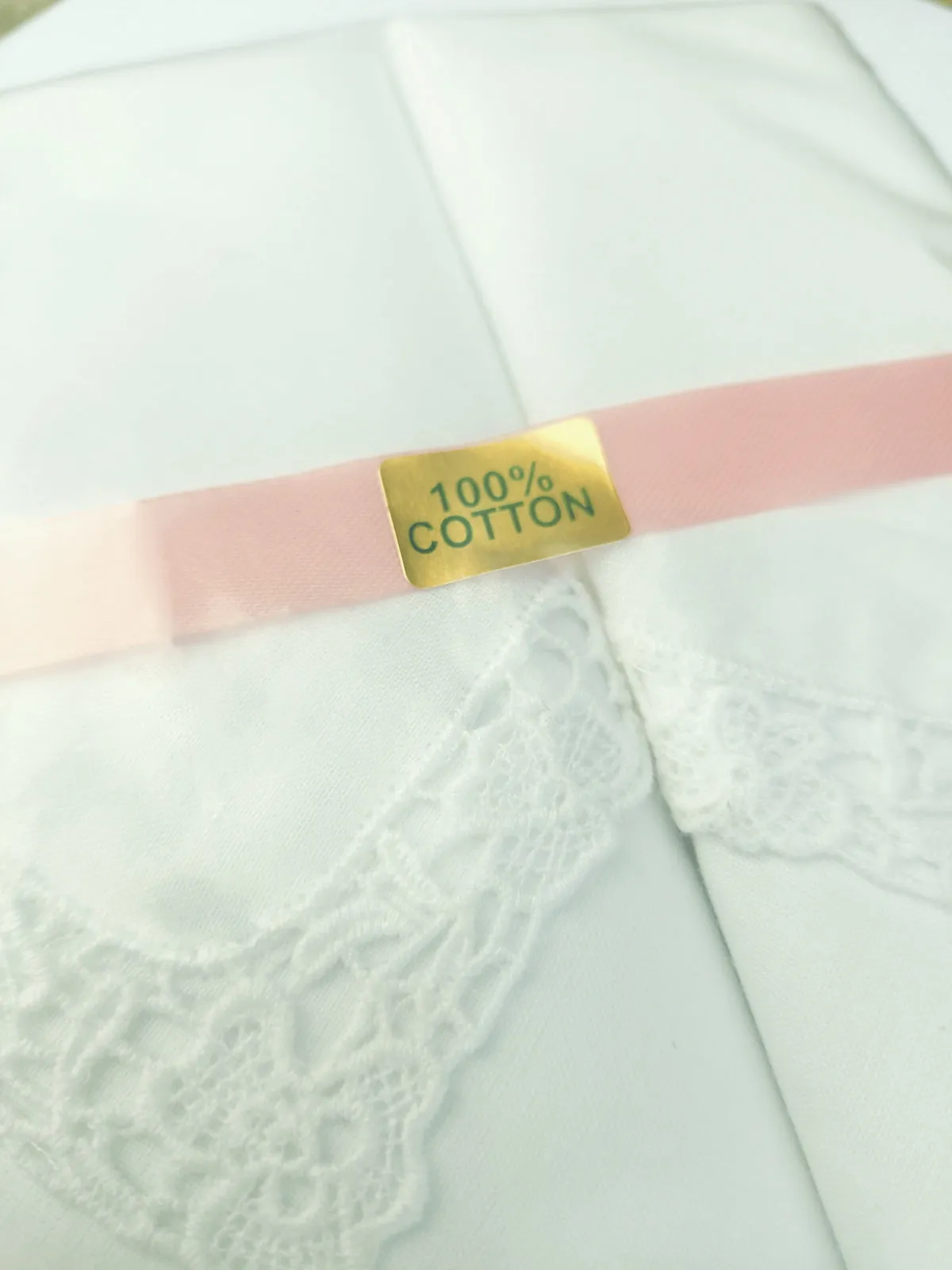 Ladies Cotton Lace Corner Handkerchief - Set of 2