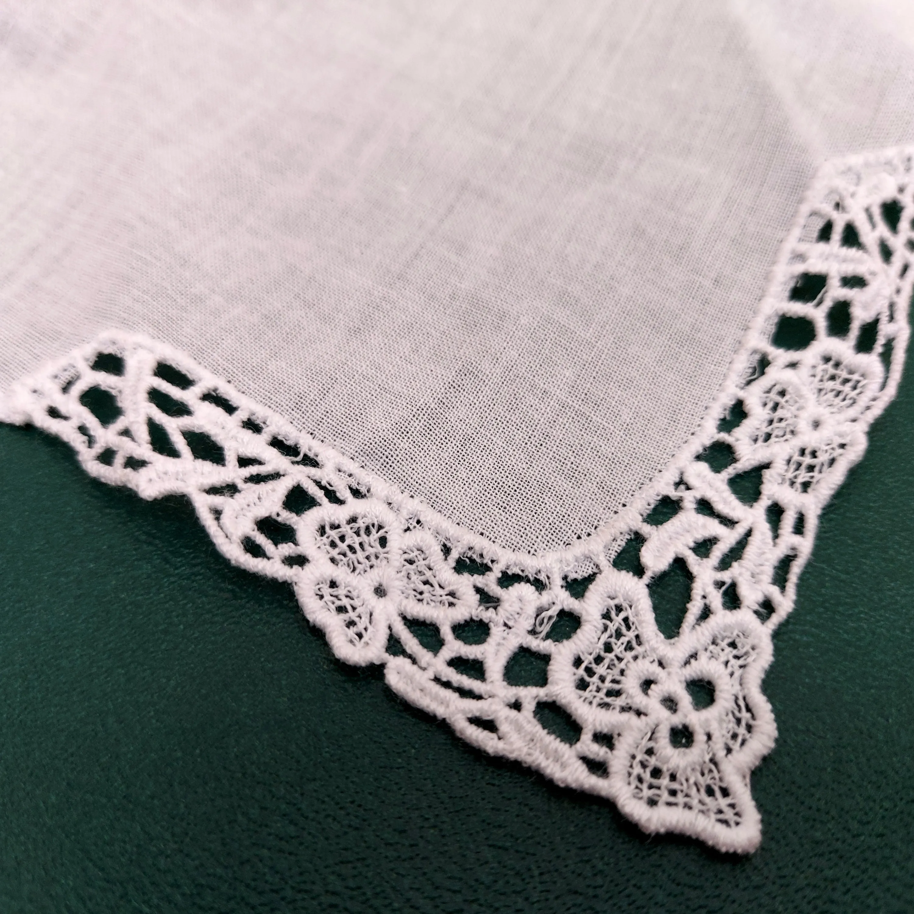 Ladies Cotton Lace Corner Handkerchief - Set of 2