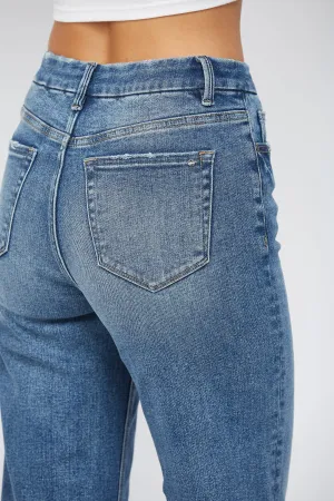 Ladies Mica Denim Super High Wide Leg in Blue Jay - MDE-W182M