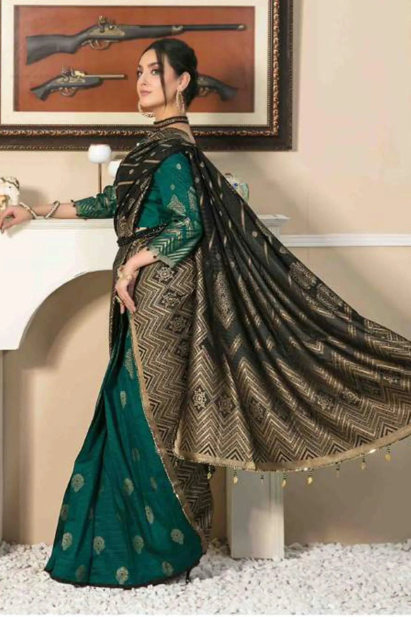 Lamhe by Tawakkal Unstitched 3 Piece Banarsi Lawn Collection'2022-LT-7130