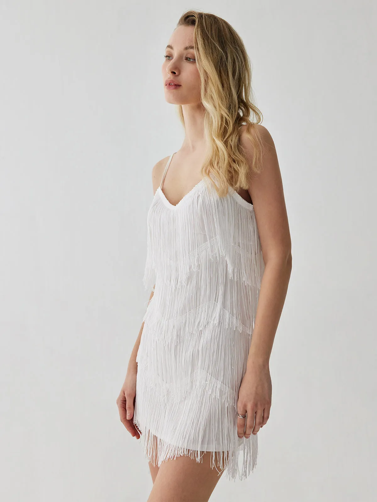 Layered Tassel Graceful Mini Cami Dress