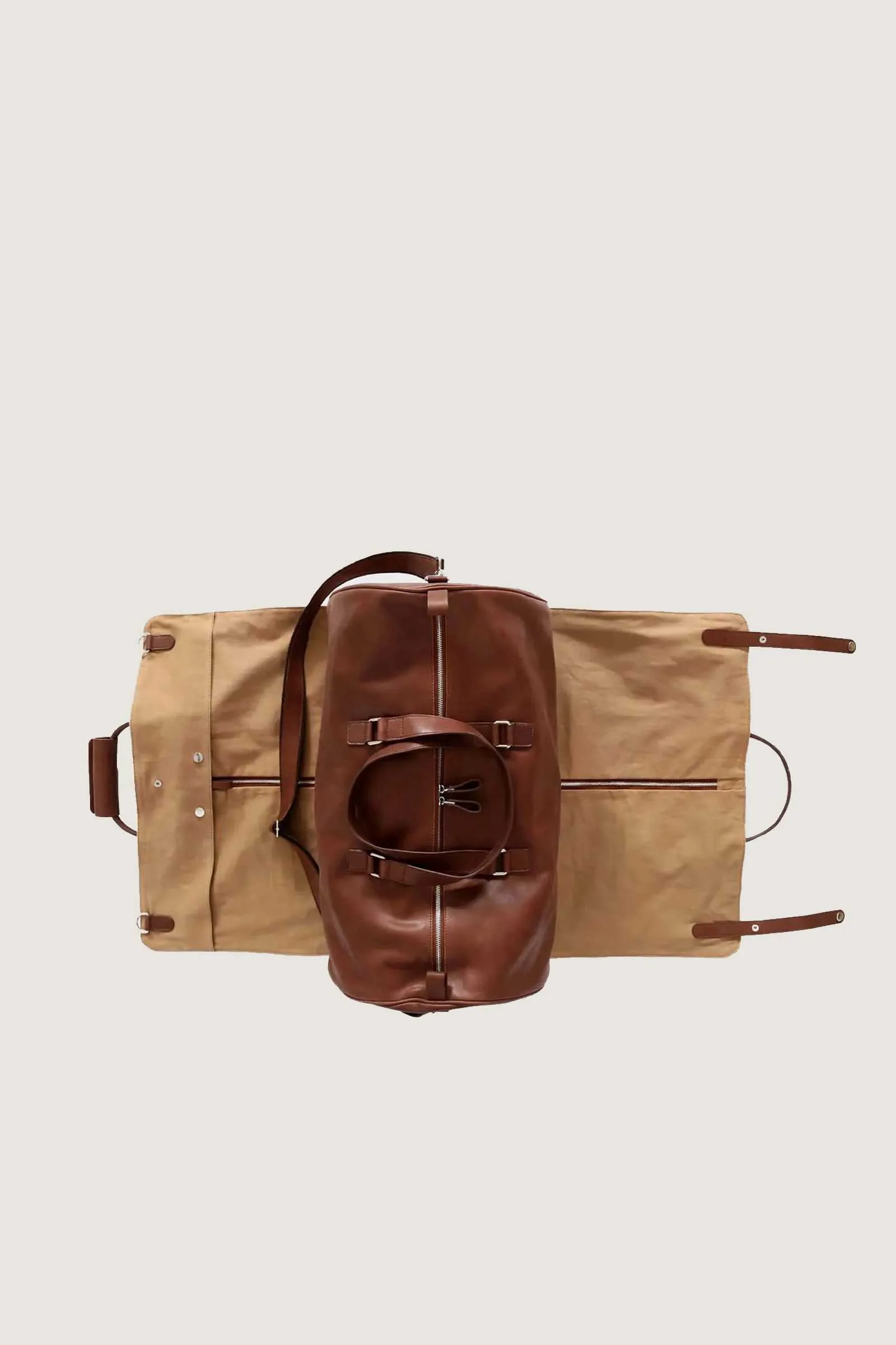 Leather Duffle Bag with suit Bag