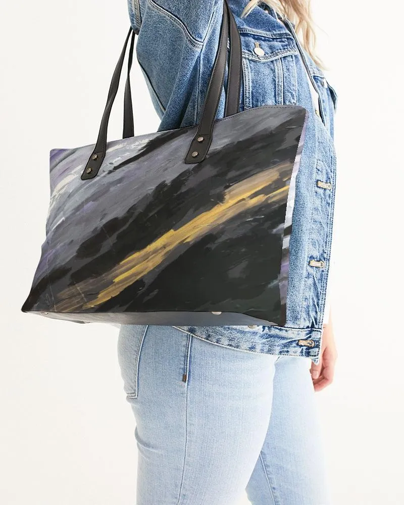 Leather Stylish Faux Tote, Custom Design Apparel - Earth Tones
