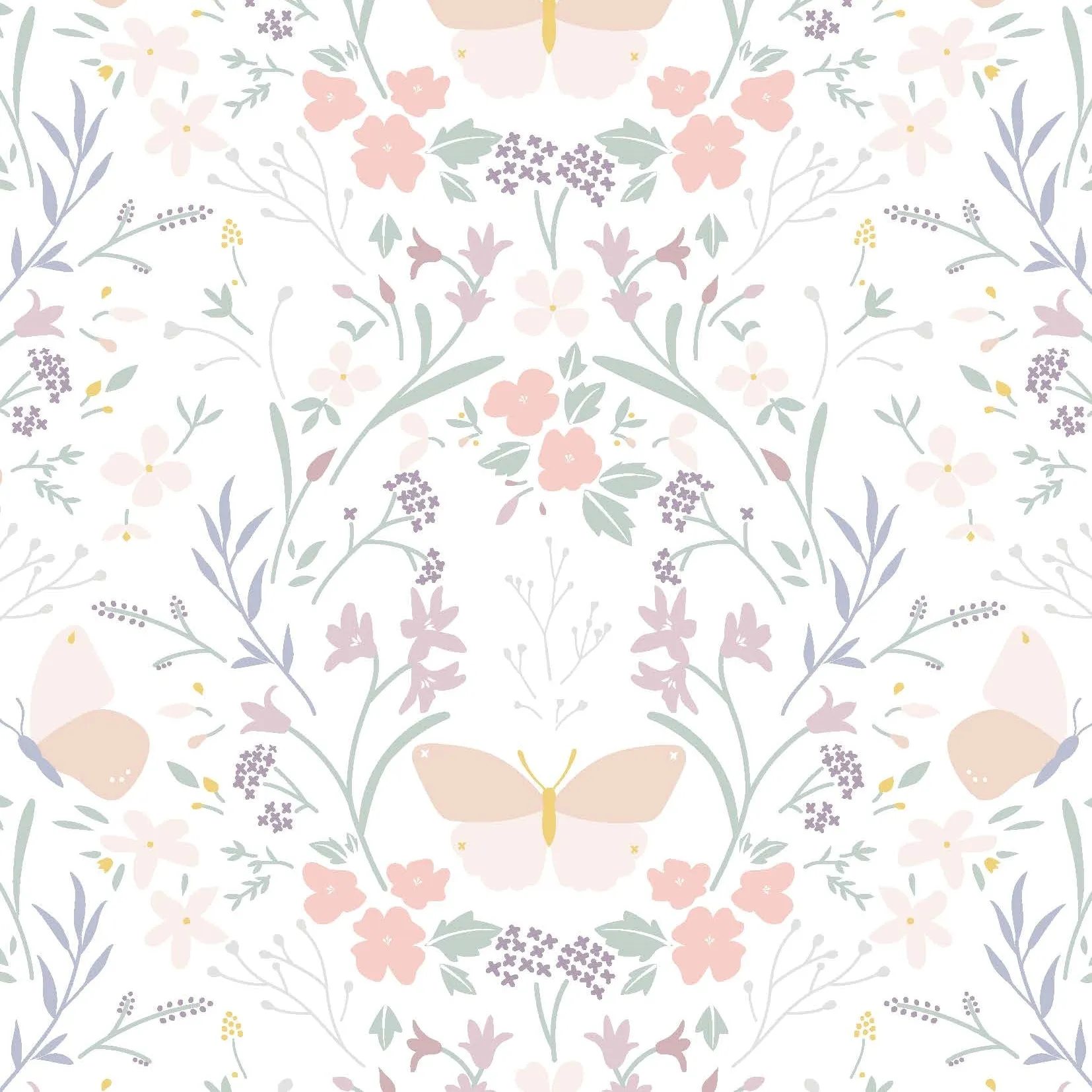 Lewis and Irene Heart of Summer Floral Gathering on White Cotton Fabric