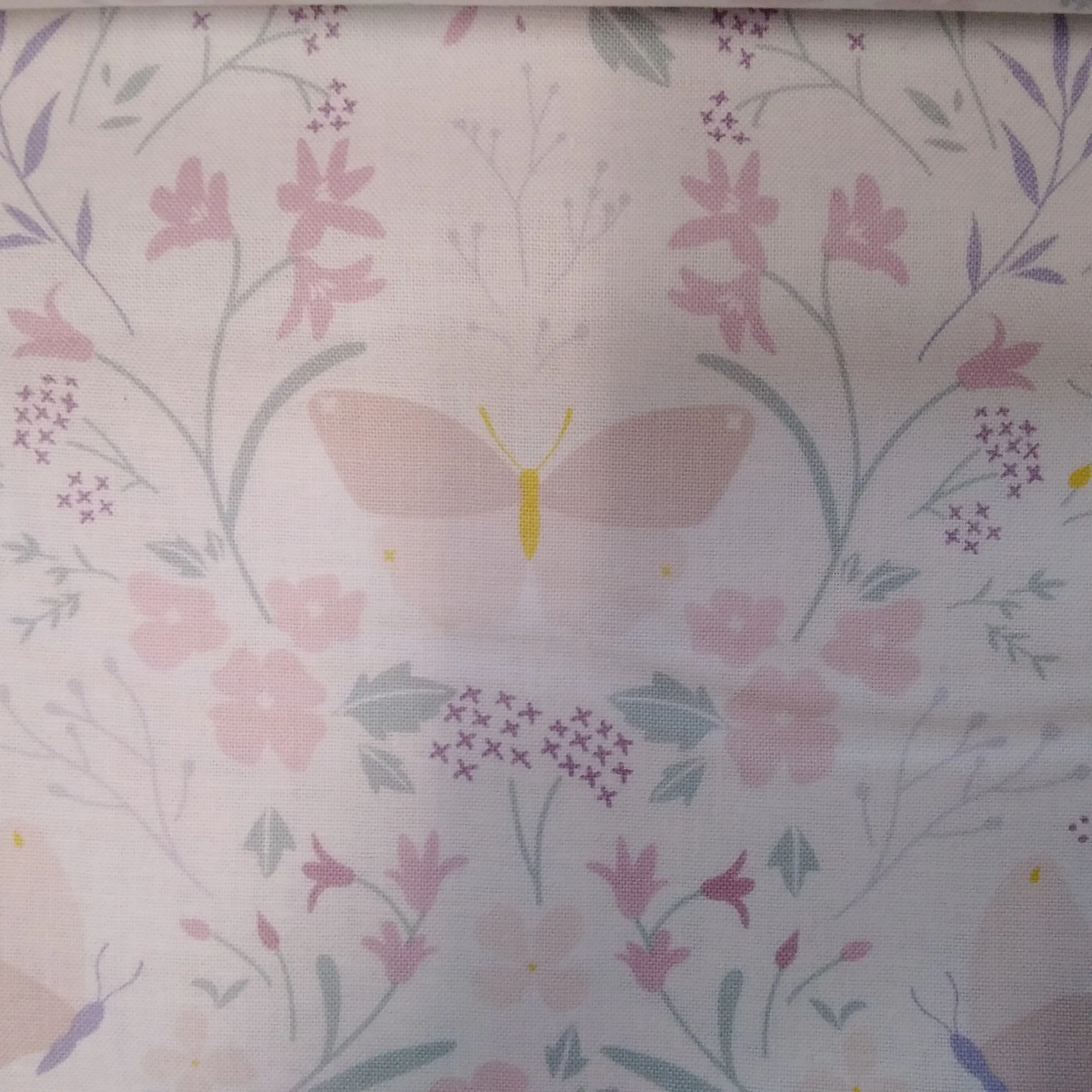 Lewis and Irene Heart of Summer Floral Gathering on White Cotton Fabric