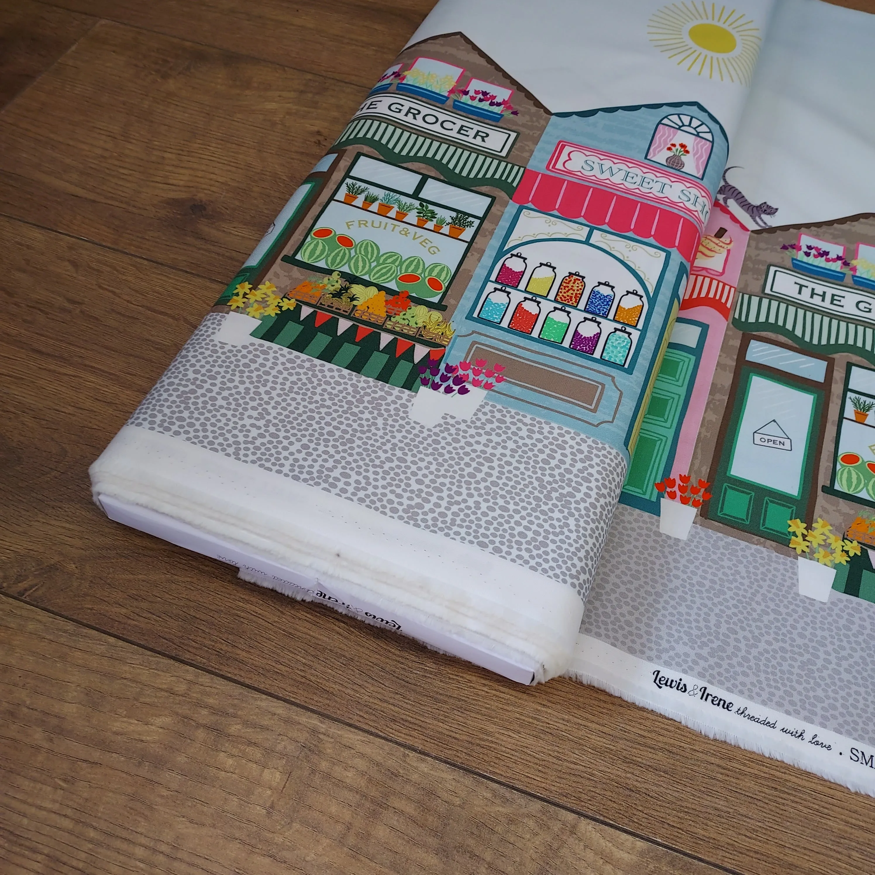 Lewis and Irene Small Things Sweet Street Double Border Cotton Fabric