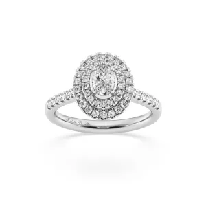 Love By Michelle Oval Solitaire Ring with 0.70ct of Diamonds in 18ct White Gold
