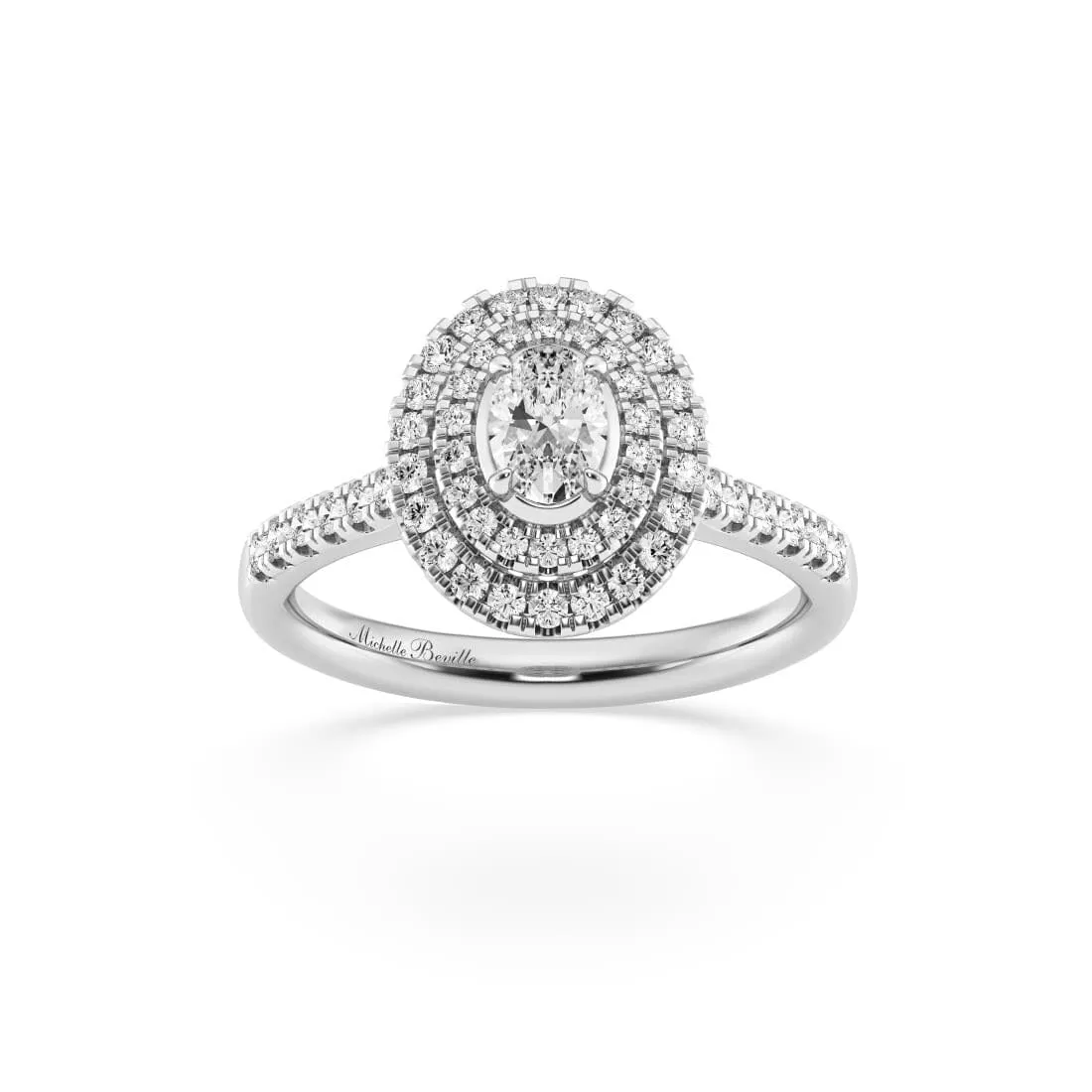 Love By Michelle Oval Solitaire Ring with 0.70ct of Diamonds in 18ct White Gold