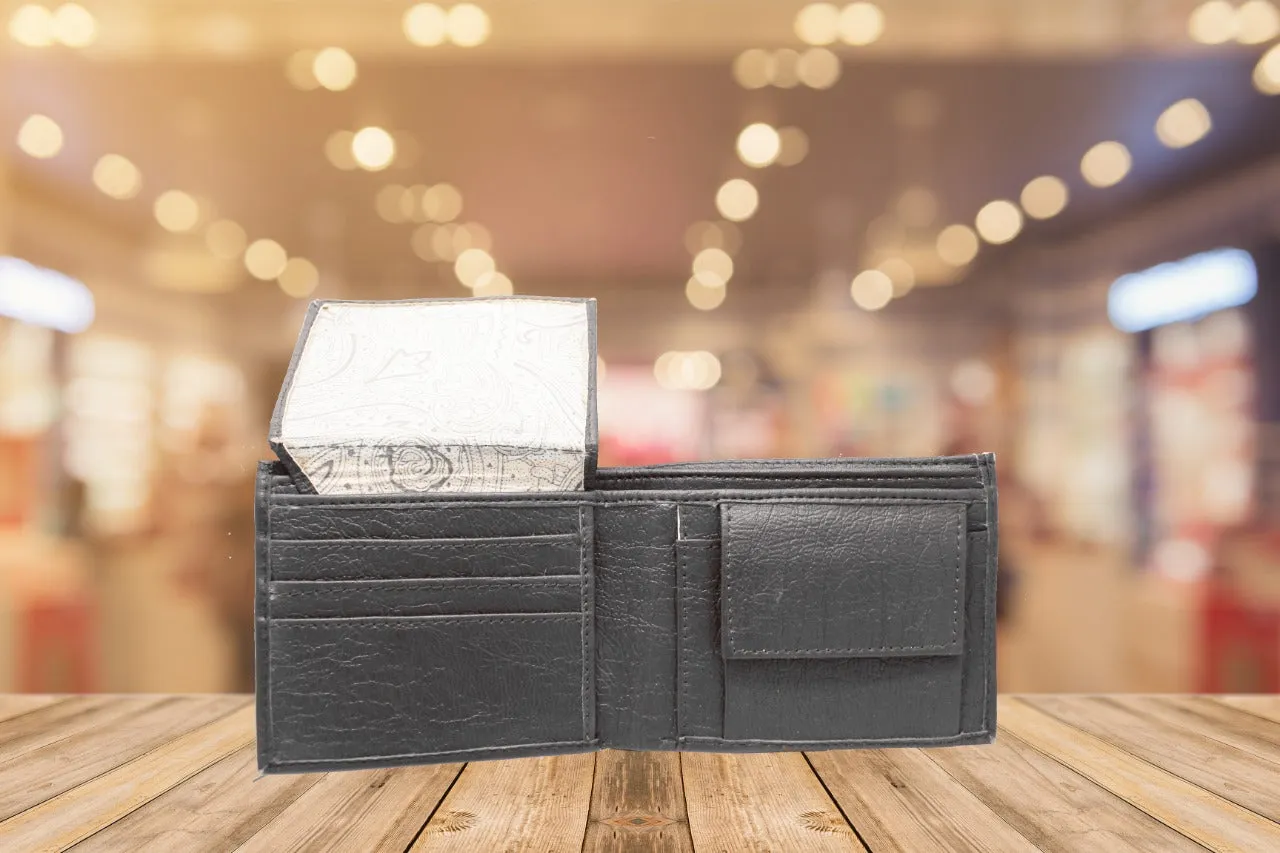 Luxurious & High Quality of Black Color Artificial Leather Wallet for Male