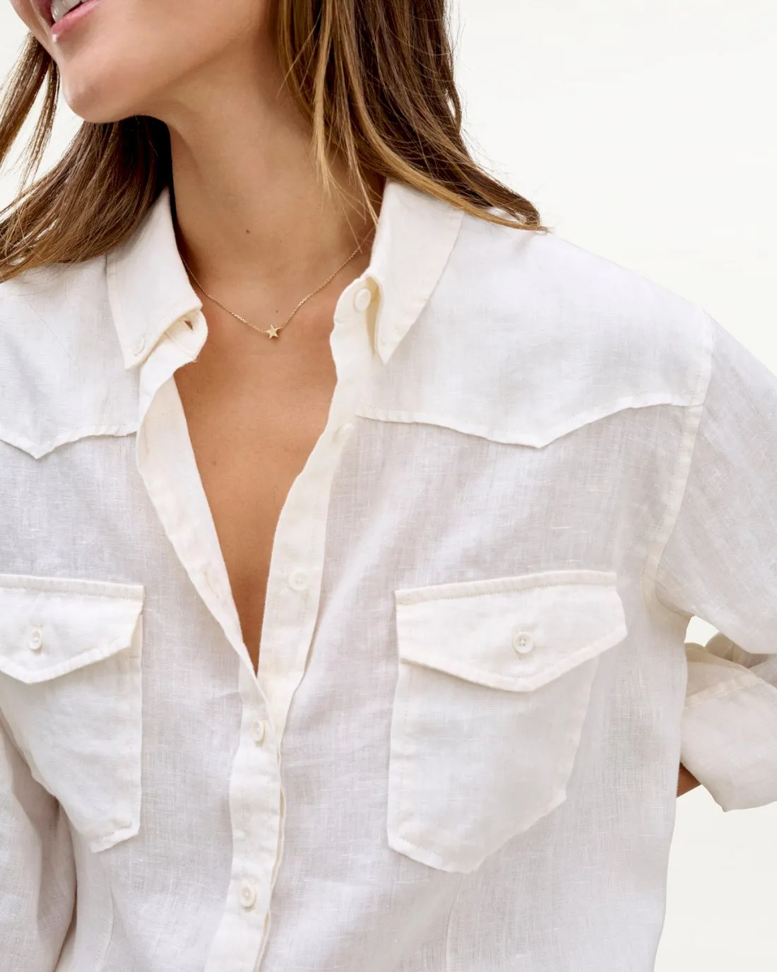 Mary Lawless Lee x Splendid Linen Western Shirt