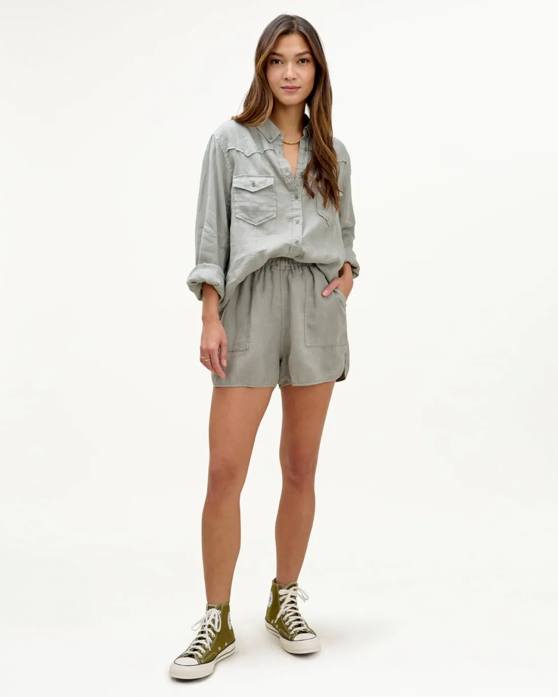 Mary Lawless Lee x Splendid Linen Western Shirt