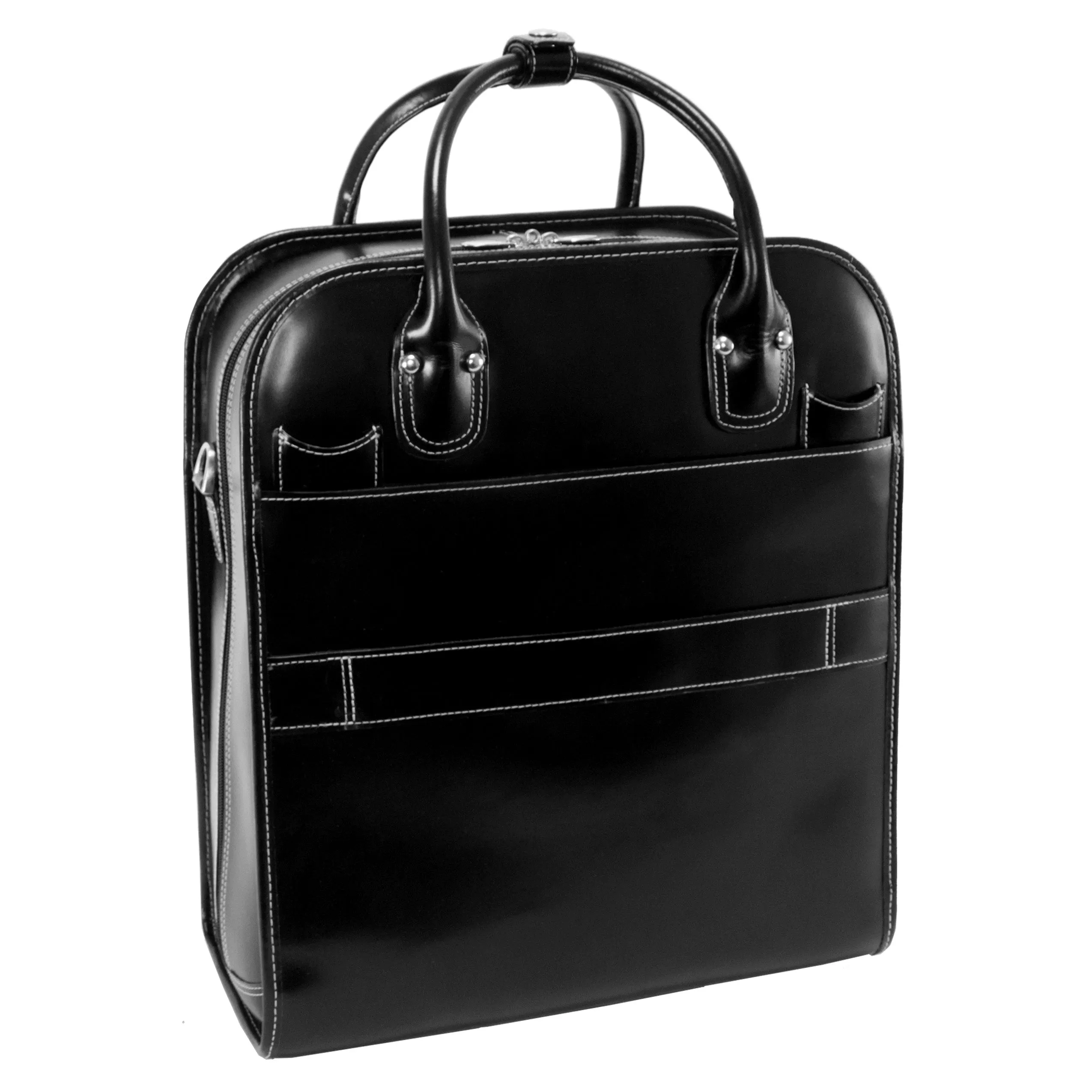 McKlein LA GRANGE 15" Leather Vertical Patented Detachable -Wheeled Ladies' Laptop Briefcase
