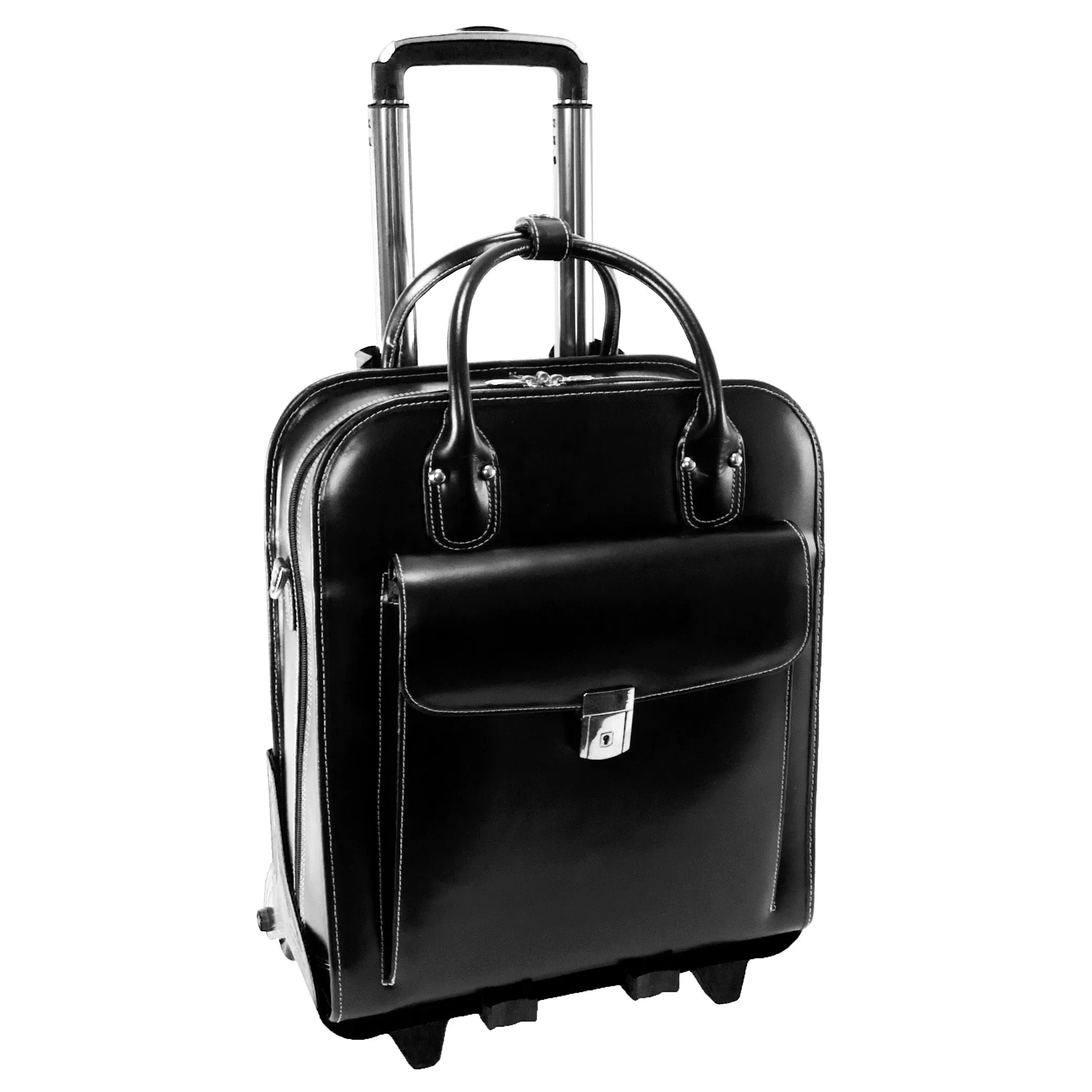 McKlein LA GRANGE 15" Leather Vertical Patented Detachable -Wheeled Ladies' Laptop Briefcase