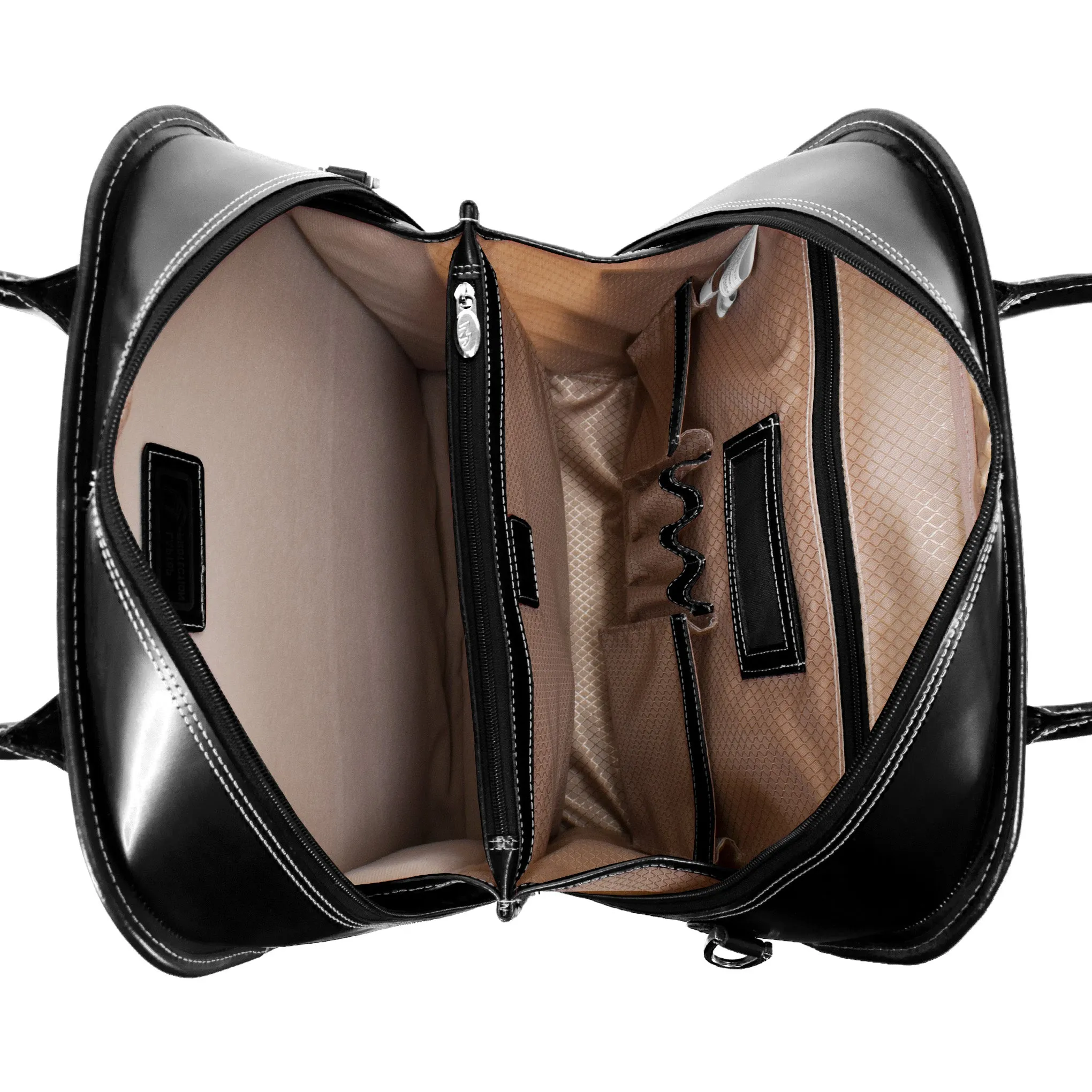 McKlein LA GRANGE 15" Leather Vertical Patented Detachable -Wheeled Ladies' Laptop Briefcase