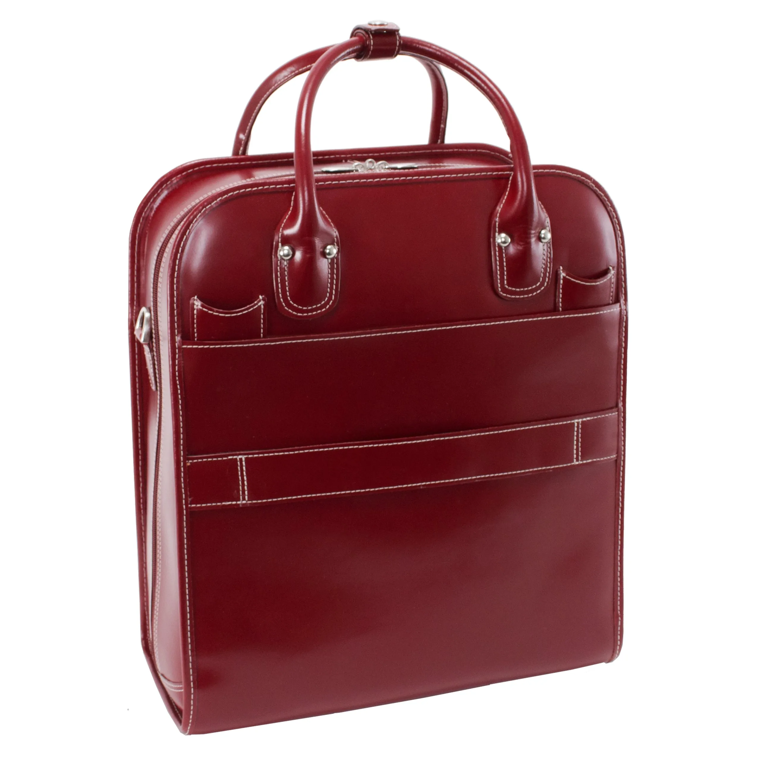 McKlein LA GRANGE 15" Leather Vertical Patented Detachable -Wheeled Ladies' Laptop Briefcase
