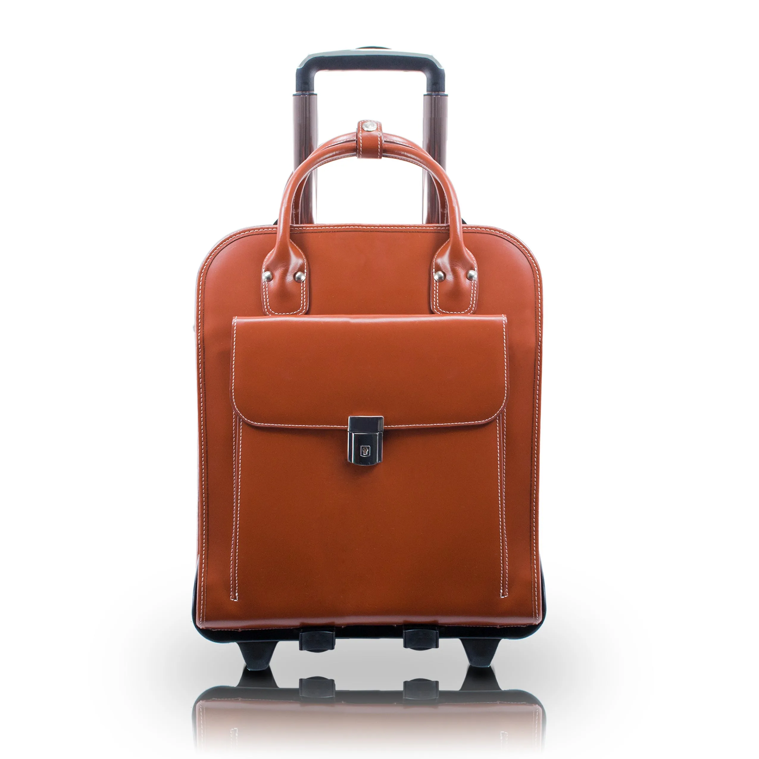 McKlein LA GRANGE 15" Leather Vertical Patented Detachable -Wheeled Ladies' Laptop Briefcase