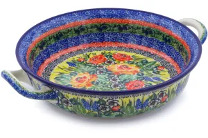 Medium Round Baker with Handles - Splendid Morning Glow