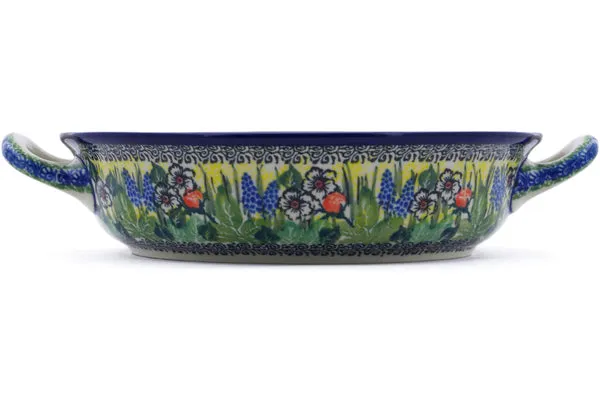 Medium Round Baker with Handles - Splendid Morning Glow