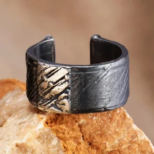 Men's 925 Silver Wrap Ring with Oxidized & Textured Accents - Inheritance | NOVICA