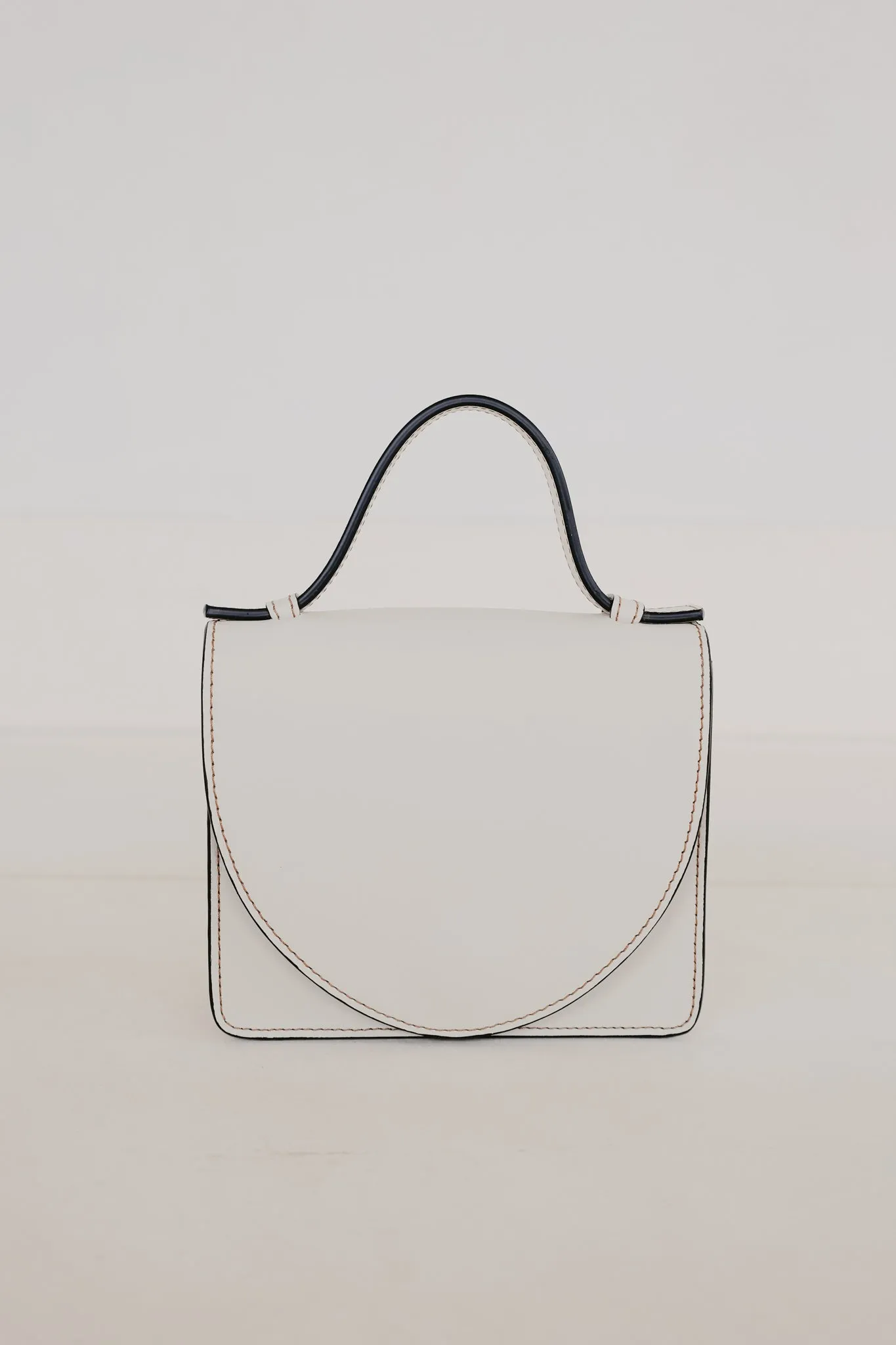 Micro Briefcase | Stitched Tricolor White