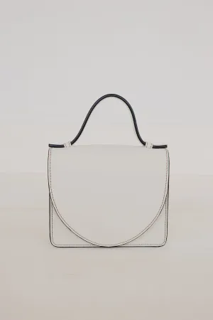 Micro Briefcase | Stitched Tricolor White