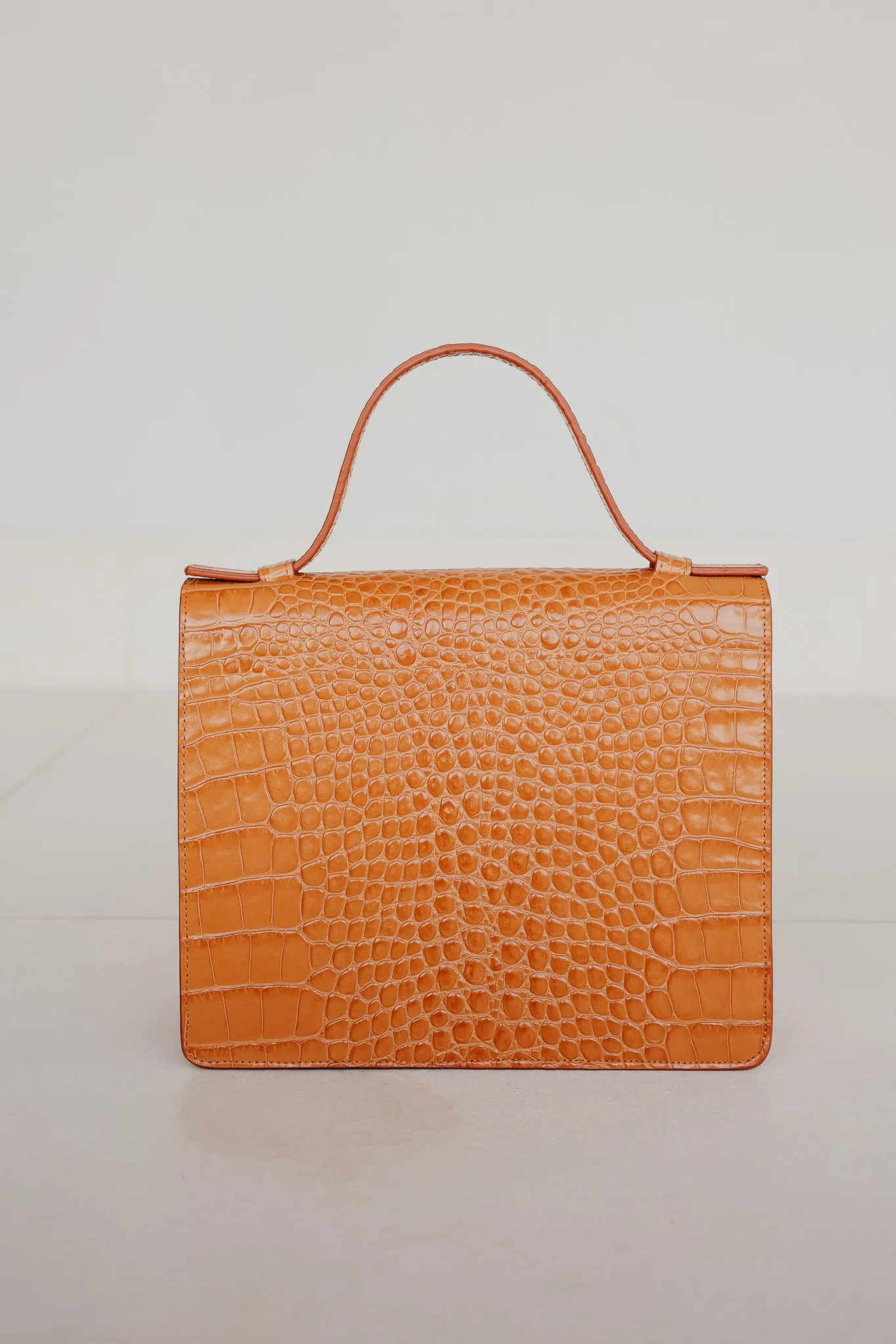 Mini Briefcase | Orange Croco