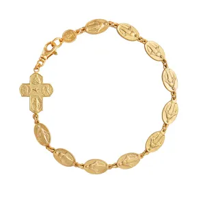 MIRACULOUS AND FOUR WAY CROSS - BRACELET - VERMEIL SILVER